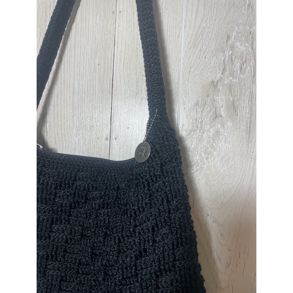 The Sak Crocheted Large Shoulder Bag black